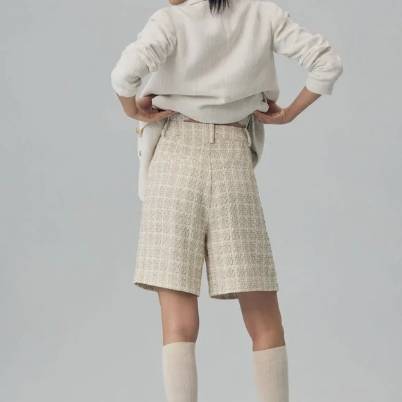 *Anthropologie Avec Les Filles Tweed Pleated Shorts - Picture 4 of 5